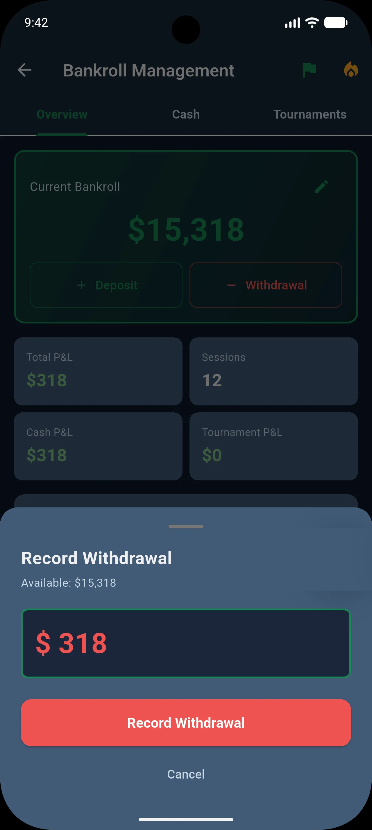 Goal tracker with progress bars